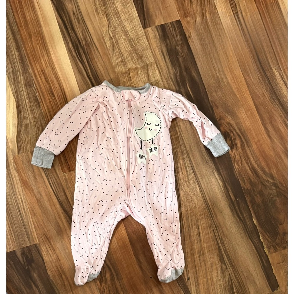 Pink Baby One Piece with Moon Design
